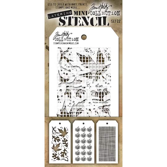 Stampers Anonymous Tim Holtz&#xAE; Mini #22 Layered Stencil Set